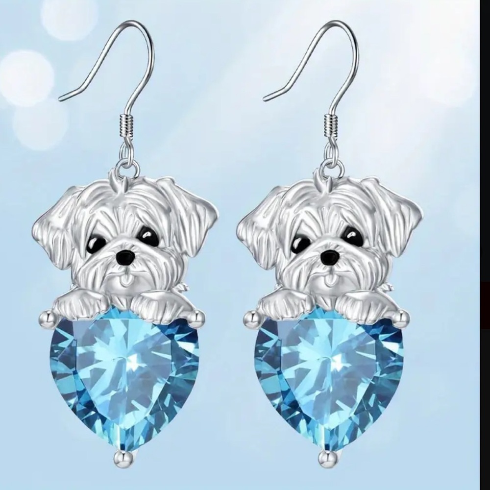 Puppy Heart Earrings-NEW